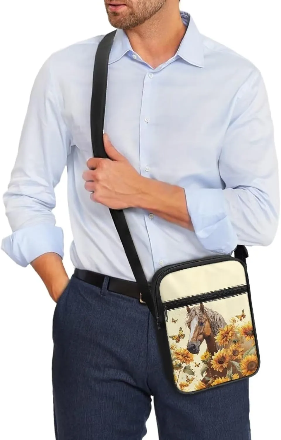 Small Messenger Bag for Men Women Wallet Purse Cell Phone Purses Unisex Shoulder Bag for Work Travel