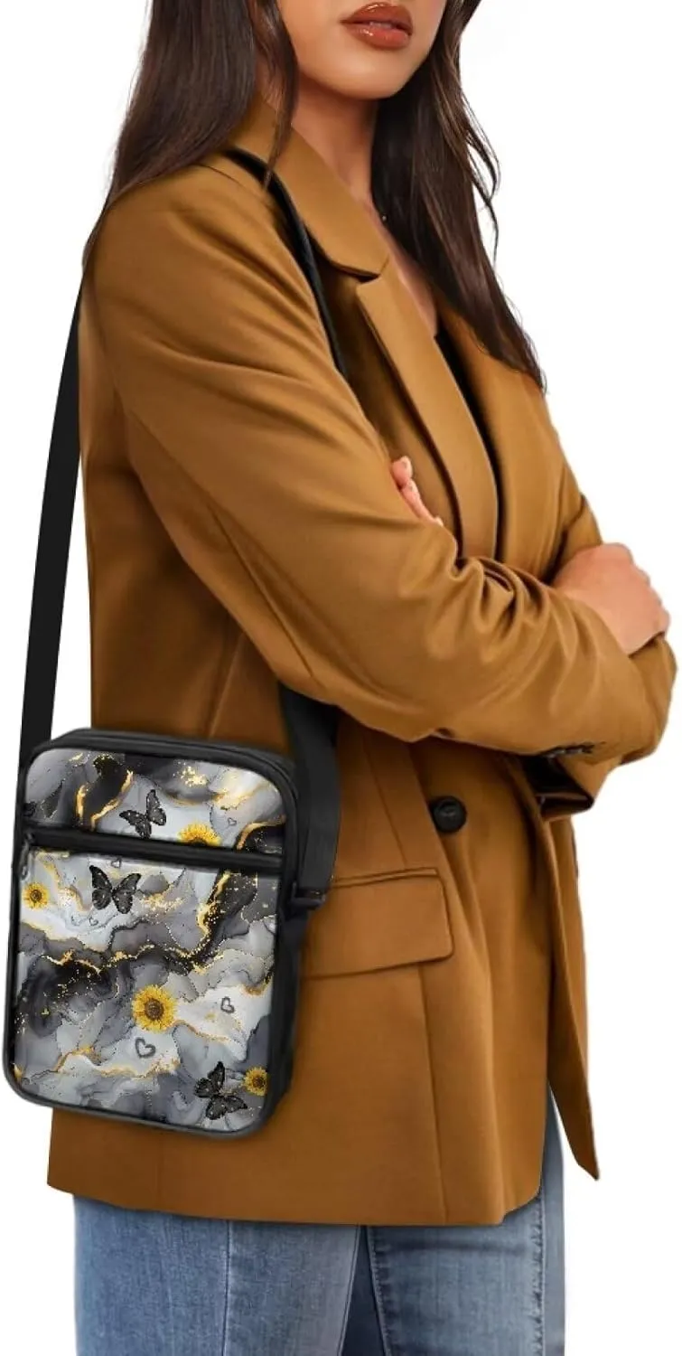 Small Messenger Bag for Men Women Wallet Purse Cell Phone Purses Unisex Shoulder Bag for Work Travel