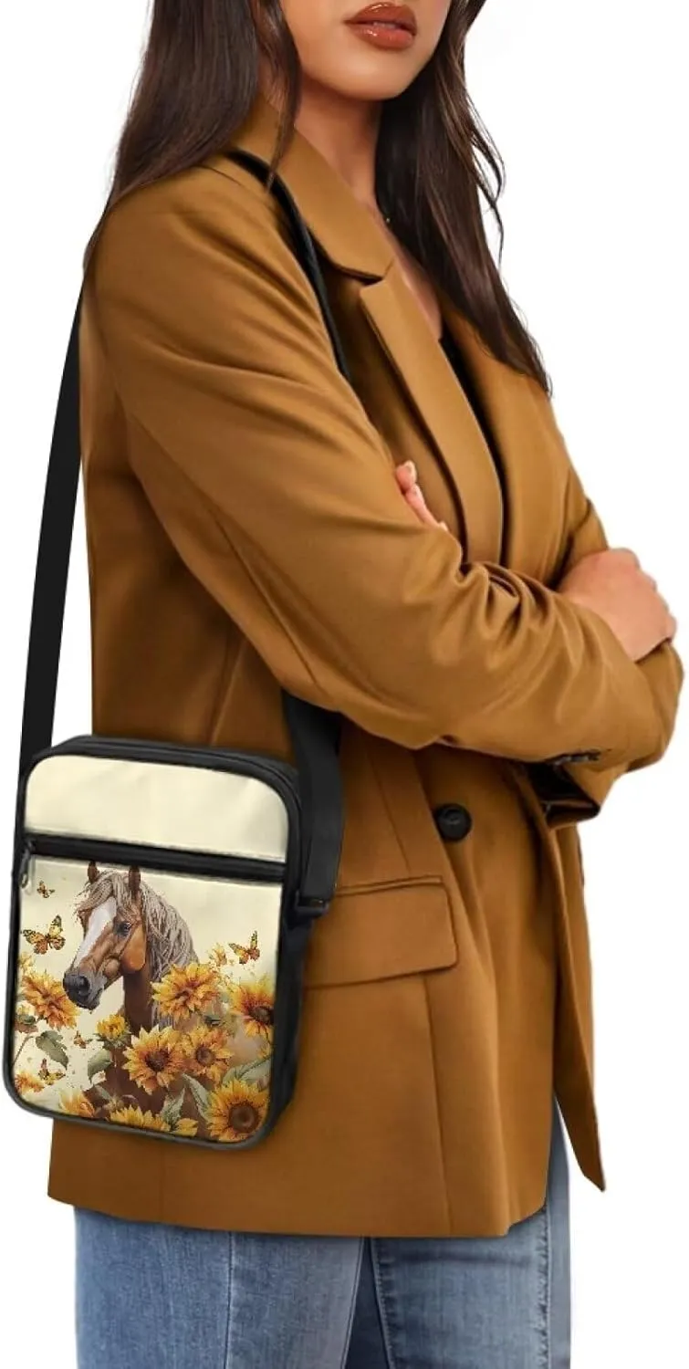 Small Messenger Bag for Men Women Wallet Purse Cell Phone Purses Unisex Shoulder Bag for Work Travel