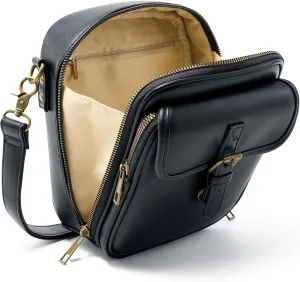 Small Messenger Bag Vegan Leather Crossbody Bag for Women Men, Vintage Cross Body Shoulder Purse with Card Slots