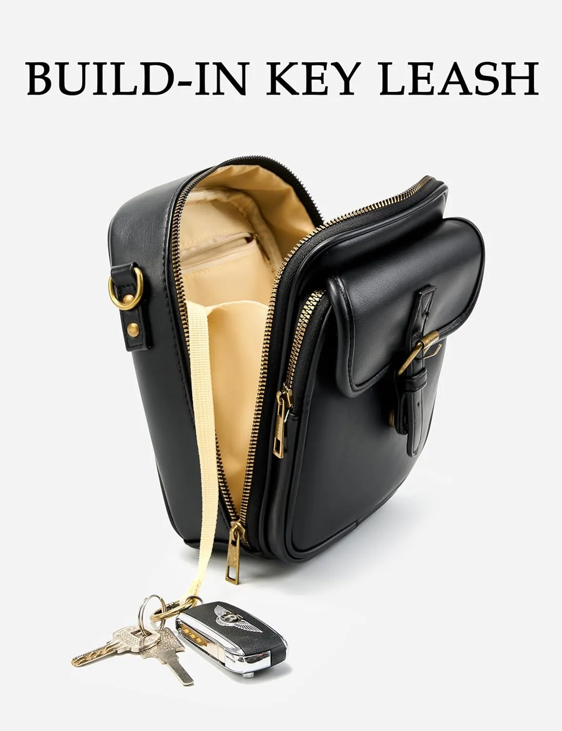 Small Messenger Bag Vegan Leather Crossbody Bag for Women Men, Vintage Cross Body Shoulder Purse with Card Slots