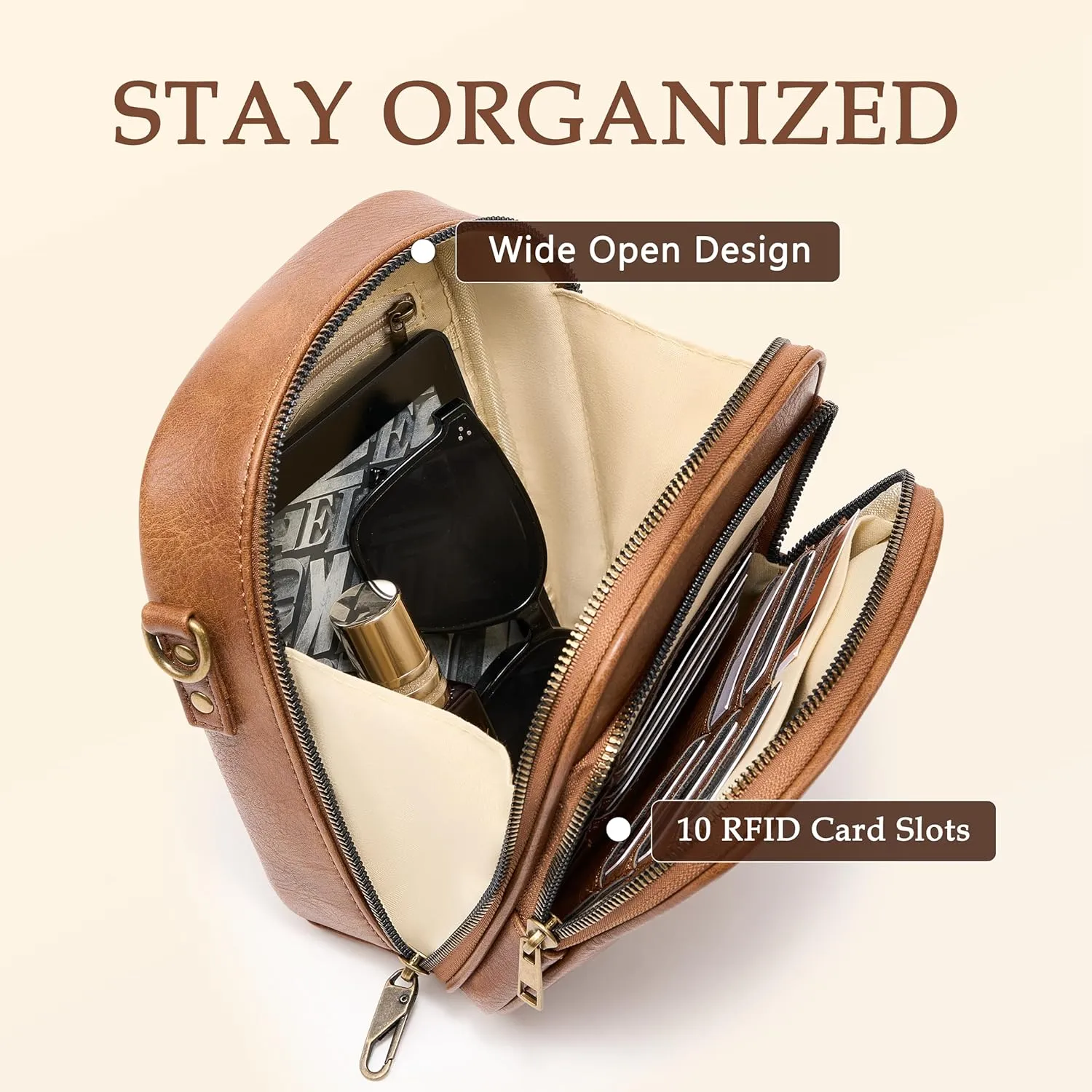 Small Messenger Bag Vegan Leather Crossbody Bag for Women Men, Vintage Cross Body Shoulder Purse with Card Slots