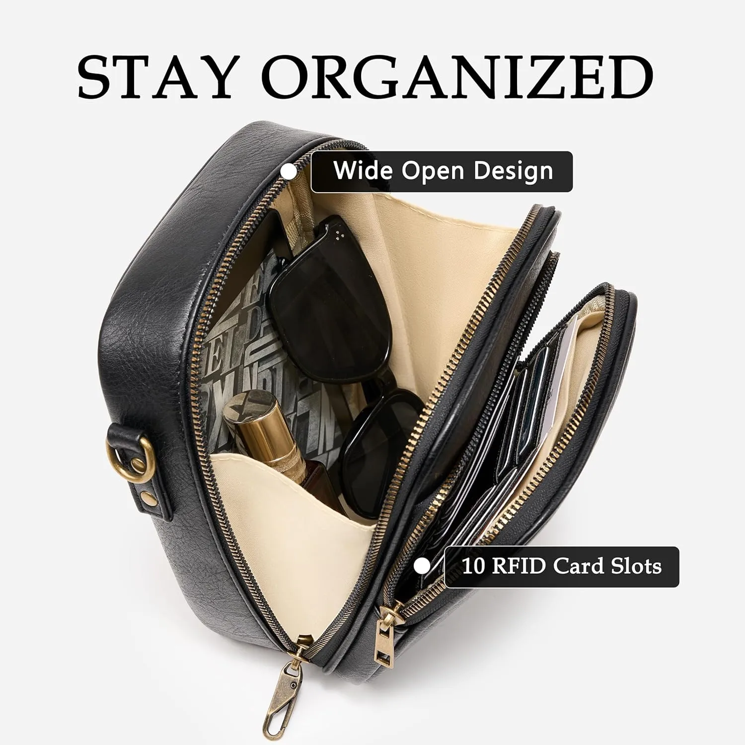 Small Messenger Bag Vegan Leather Crossbody Bag for Women Men, Vintage Cross Body Shoulder Purse with Card Slots