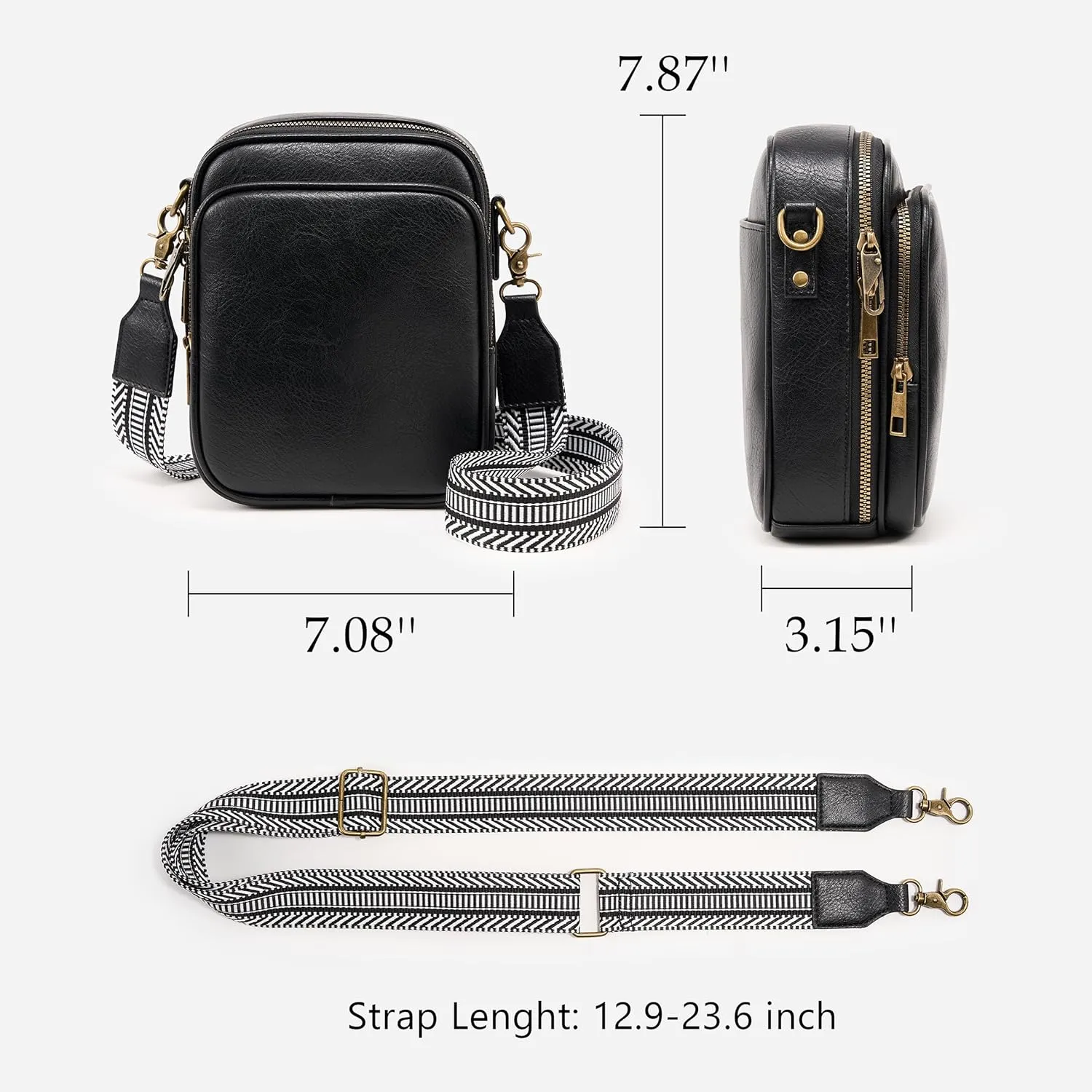 Small Messenger Bag Vegan Leather Crossbody Bag for Women Men, Vintage Cross Body Shoulder Purse with Card Slots