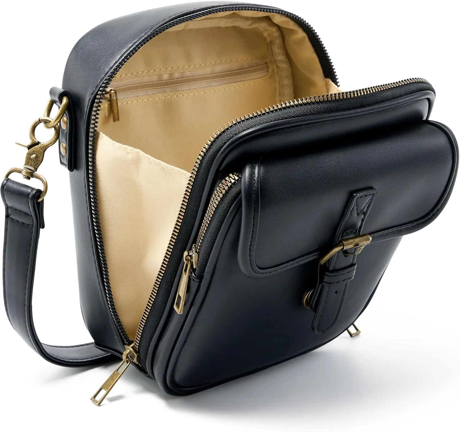 Small Messenger Bag Vegan Leather Crossbody Bag for Women Men, Vintage Cross Body Shoulder Purse with Card Slots