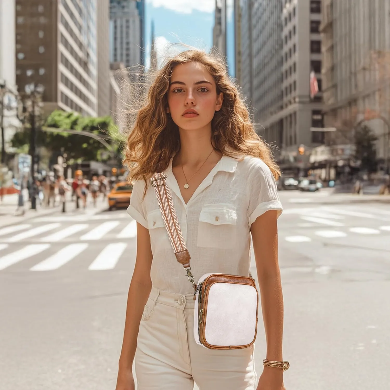 Small Messenger Bag Vegan Leather Crossbody Bag for Women Men, Vintage Cross Body Shoulder Purse with Card Slots