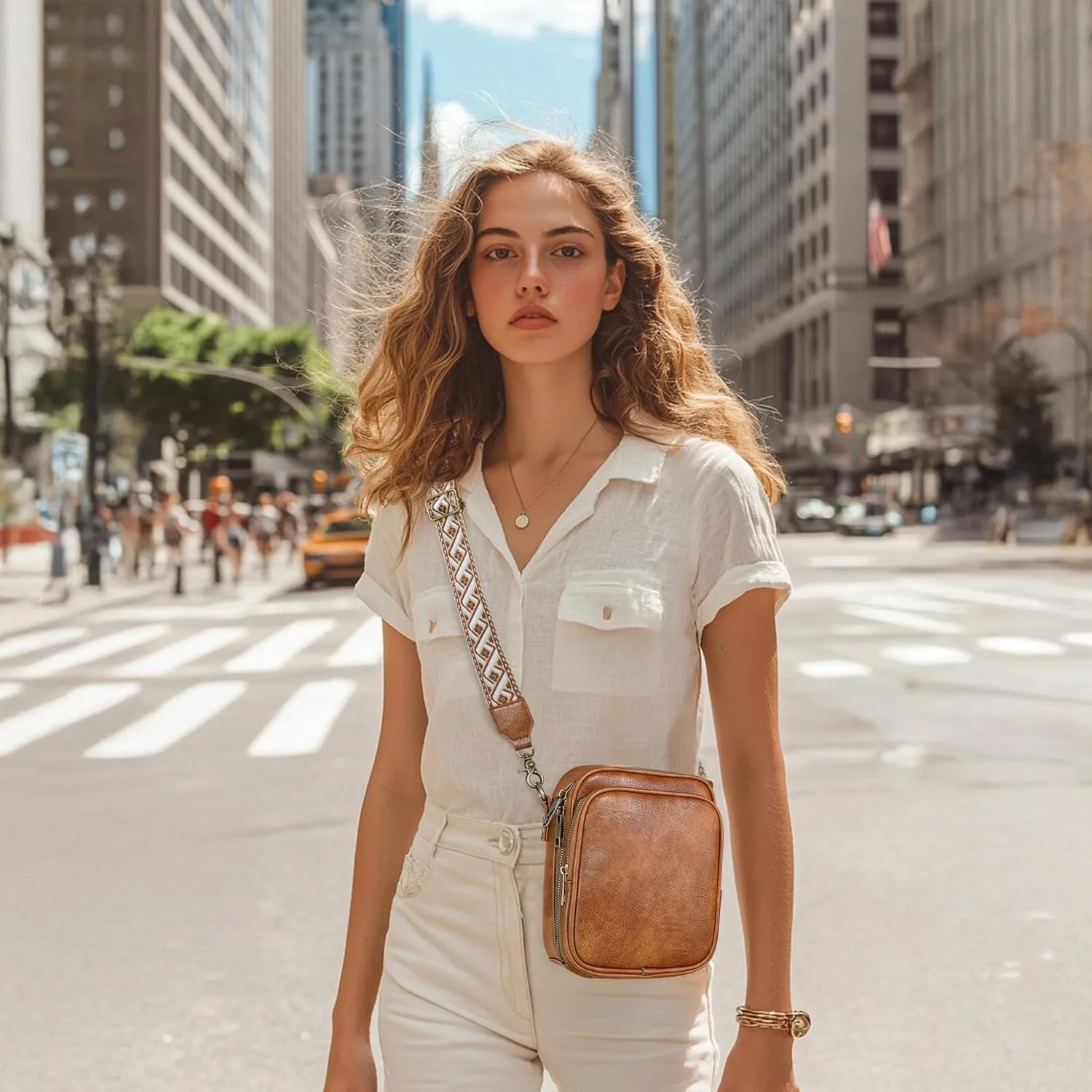Small Messenger Bag Vegan Leather Crossbody Bag for Women Men, Vintage Cross Body Shoulder Purse with Card Slots