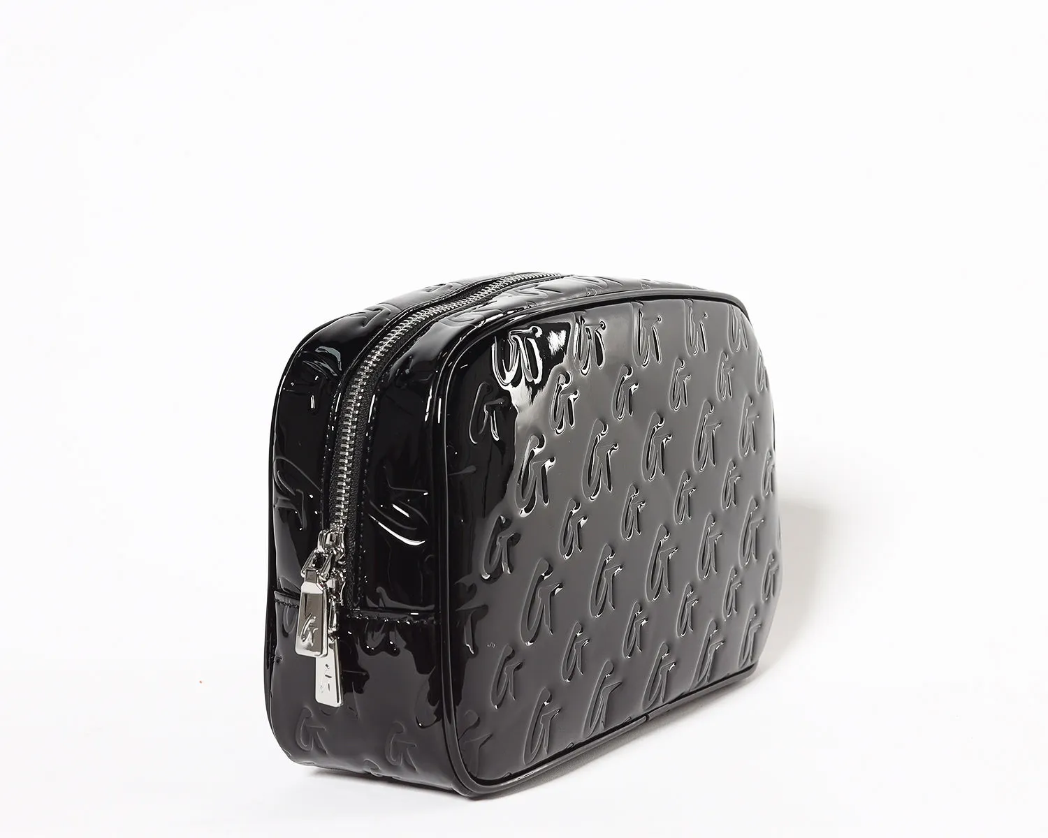 SMALL MONOGRAM TOILETRY BAG - MIRROR BLACK
