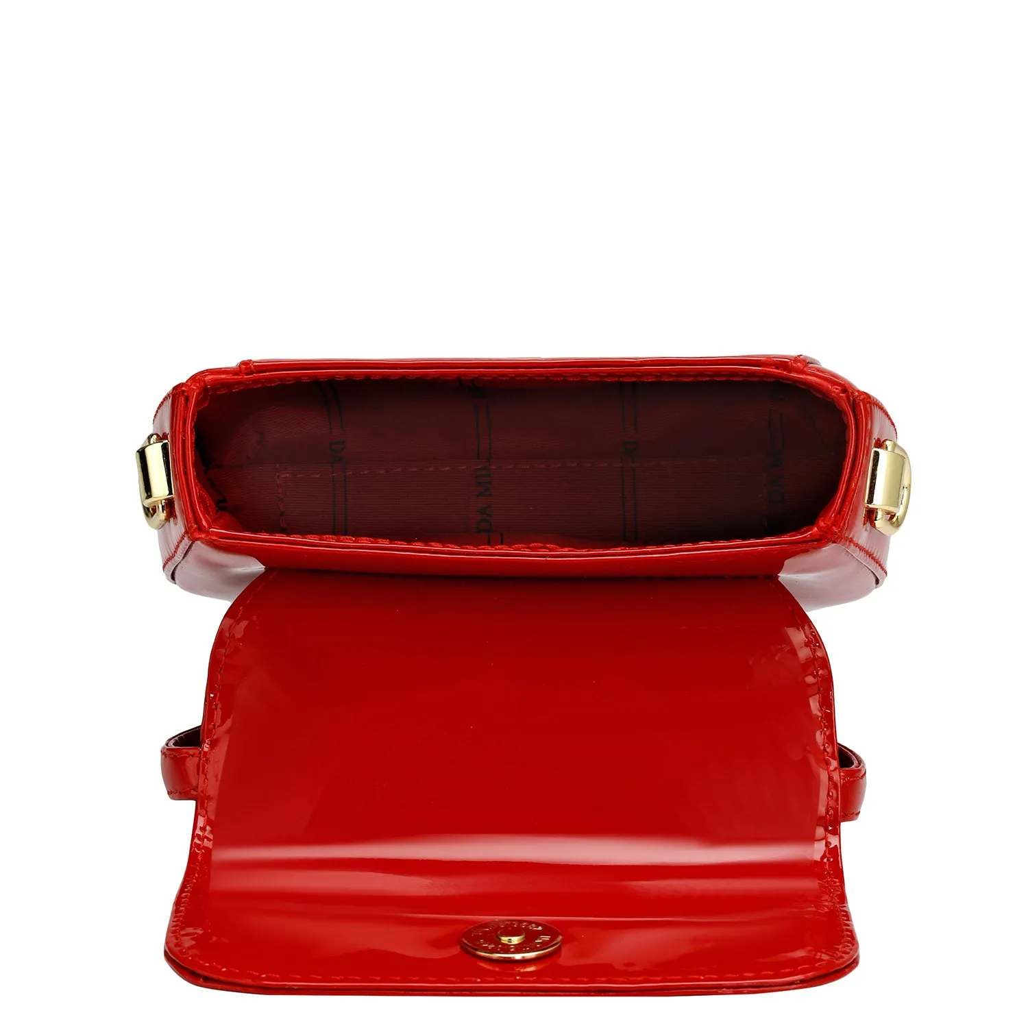 Small Patent Leather Satchel - Red