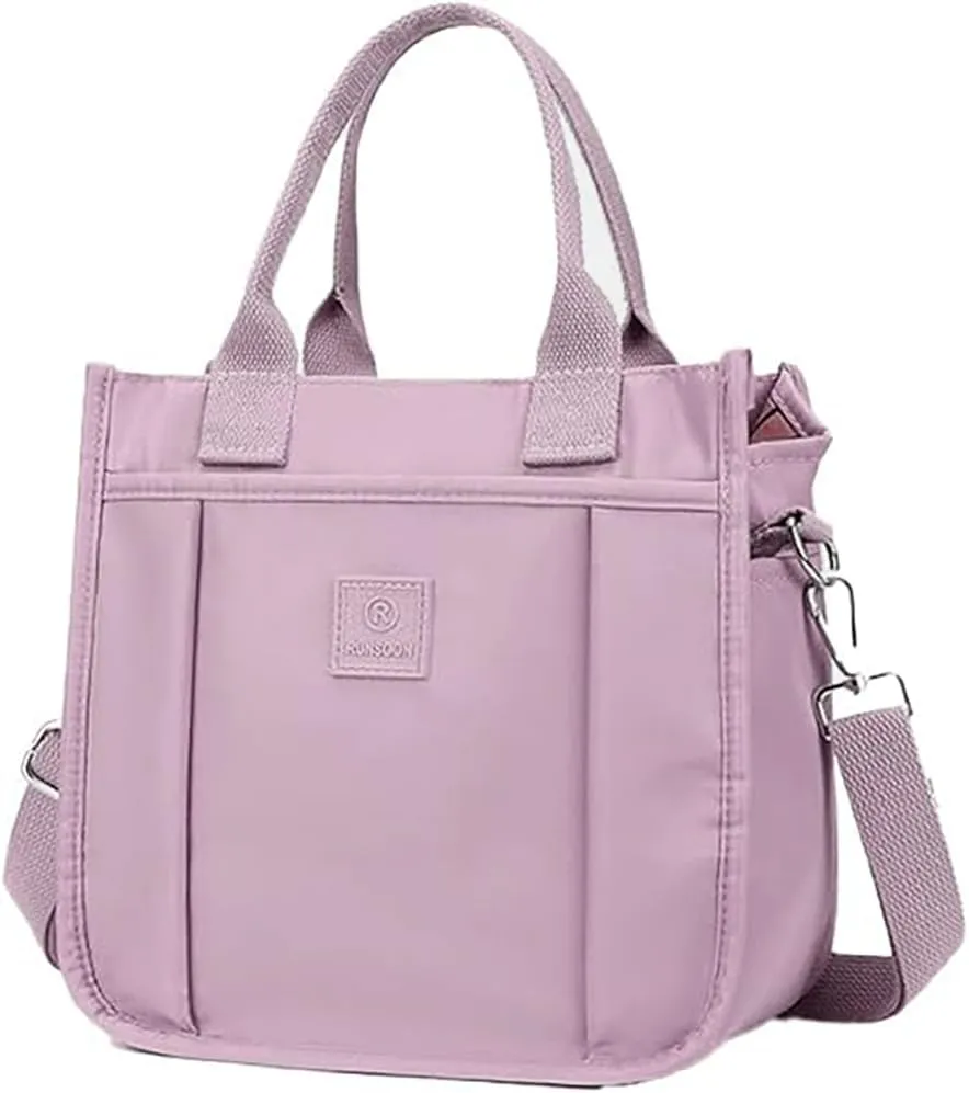 Small Tote Bag with Zipper Tote Bag for Women Nylon Satchel Hobo Bag Messenger Bag