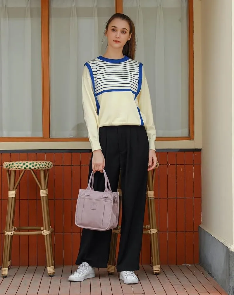 Small Tote Bag with Zipper Tote Bag for Women Nylon Satchel Hobo Bag Messenger Bag