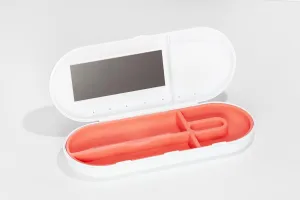 SmileKontainer Slimline Retainer Case: Compact Dental Travel Case for Aligners, Toothbrush and Accessories - Built-in Mirror for Easy Insertion Anywhere - Compatible with All Clear Aligners