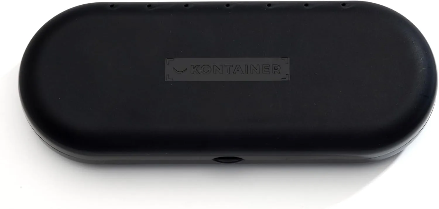 SmileKontainer Slimline Retainer Case: Compact Dental Travel Case for Aligners, Toothbrush and Accessories - Built-in Mirror for Easy Insertion Anywhere - Compatible with All Clear Aligners