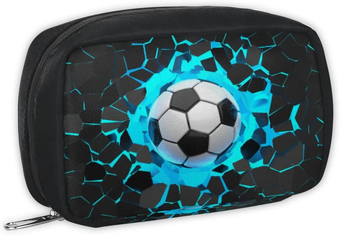 Soccer Travel Toiletry Bag for Boys Men, Waterproof Small Dopp Kit for Women, Shaving Bag with Large Capacity for Travel,Sports Shower