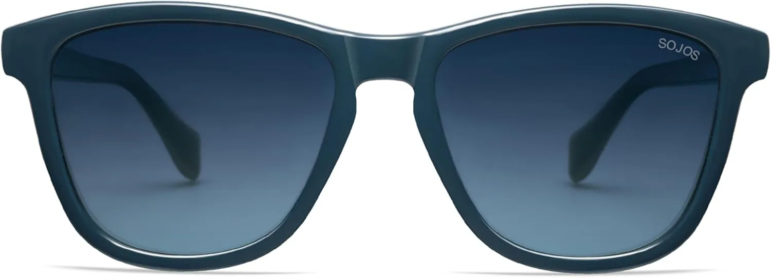 SOJOS Ocean Collection Retro Polarized Large Rectangular Sunglasses Women Men Recycled Plastic Eco-friendly Shades, Baleen