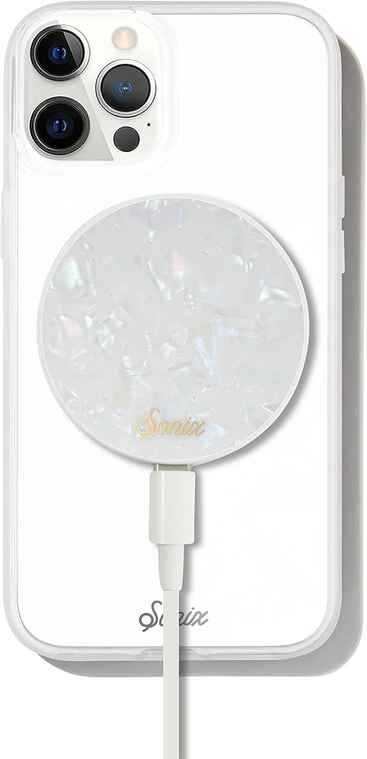 Sonix Charger Compatible with MagSafe for iPhone 15, 14, 13, 12 Series | Fast Wireless Charger x 6.5ft Cable (USB-C) | Pearl Tort