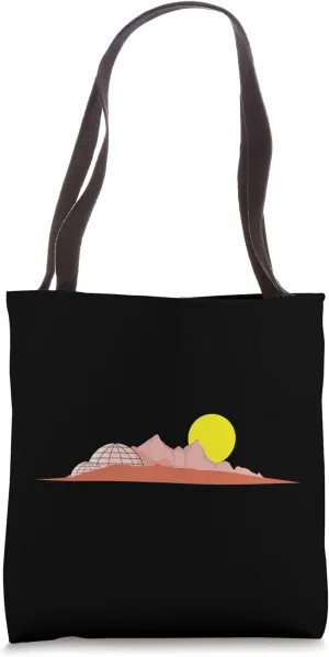 Space Colony on Mars with Dome Structures Tote Bag