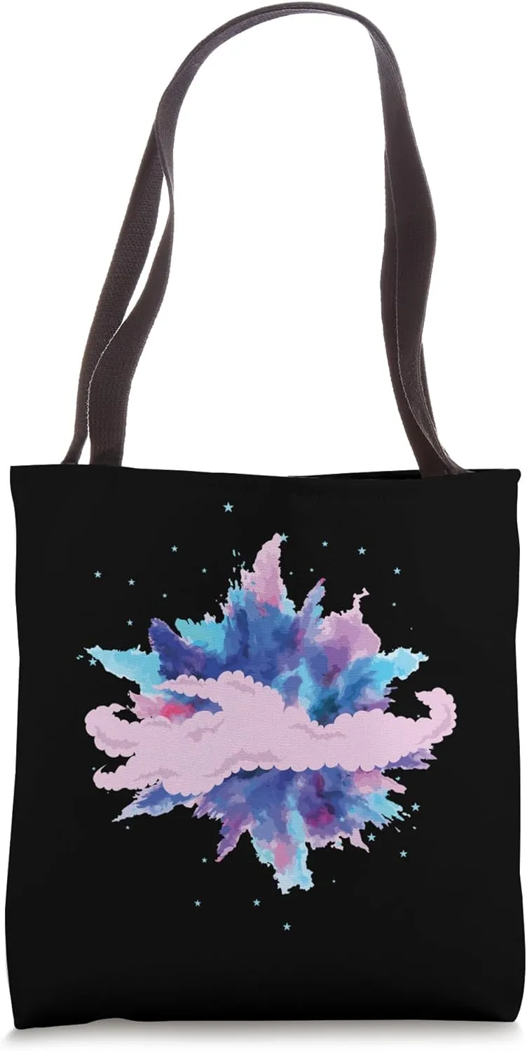 Space Nebula with Glowing Gas Clouds Tote Bag