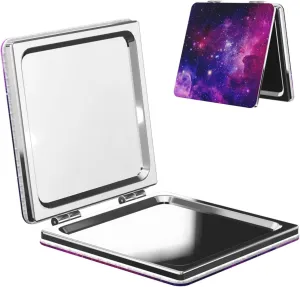 Space Universe Sky Stars Women Small Pocket Mirror Travel Cosmetic Mirror Folding Handheld Makeup Mirror
