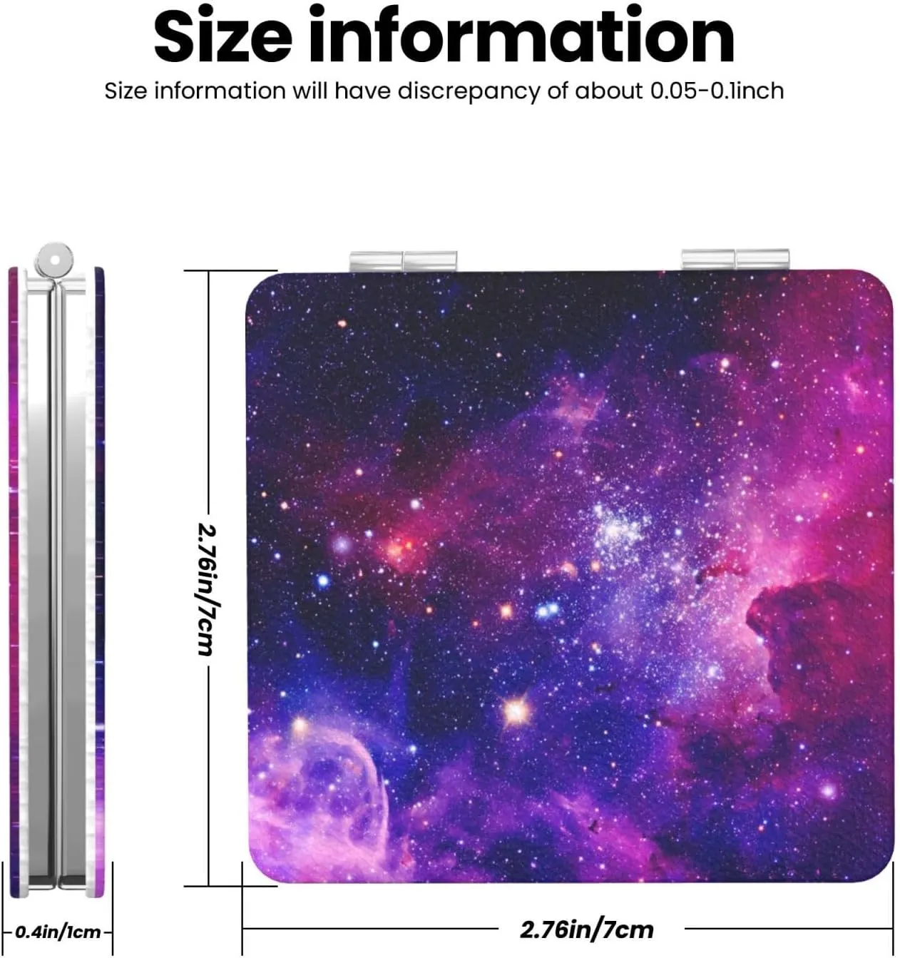 Space Universe Sky Stars Women Small Pocket Mirror Travel Cosmetic Mirror Folding Handheld Makeup Mirror