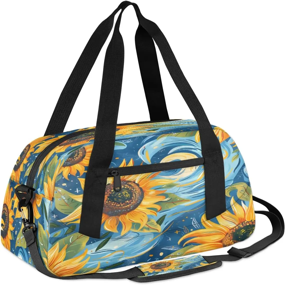 Sport Duffel Bag Abstract Sunflowers Design Kids Gym Bag Weekender Overnight Bags for Boys Girls Teens Carry On Workout Travel Bag
