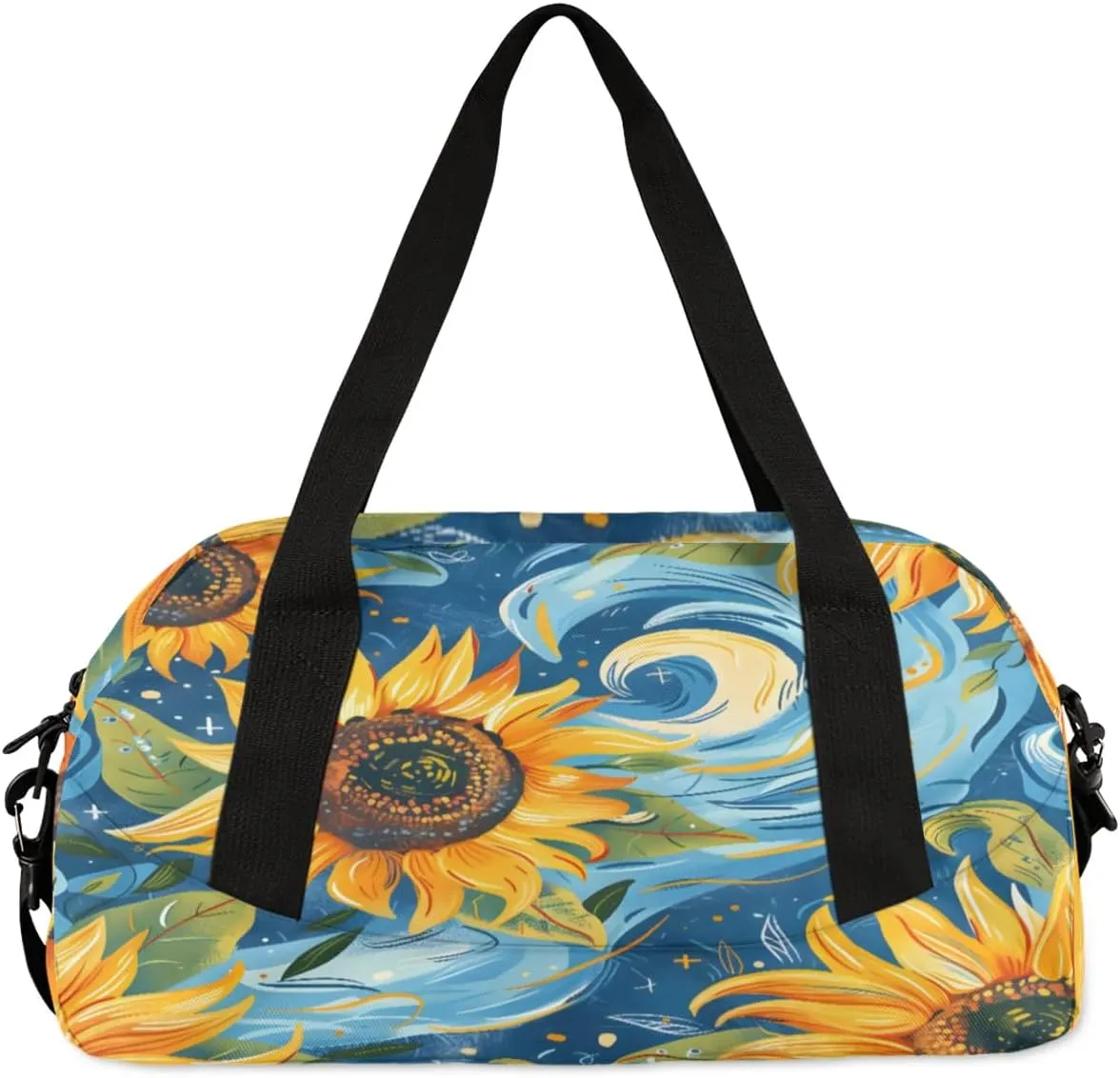 Sport Duffel Bag Abstract Sunflowers Design Kids Gym Bag Weekender Overnight Bags for Boys Girls Teens Carry On Workout Travel Bag