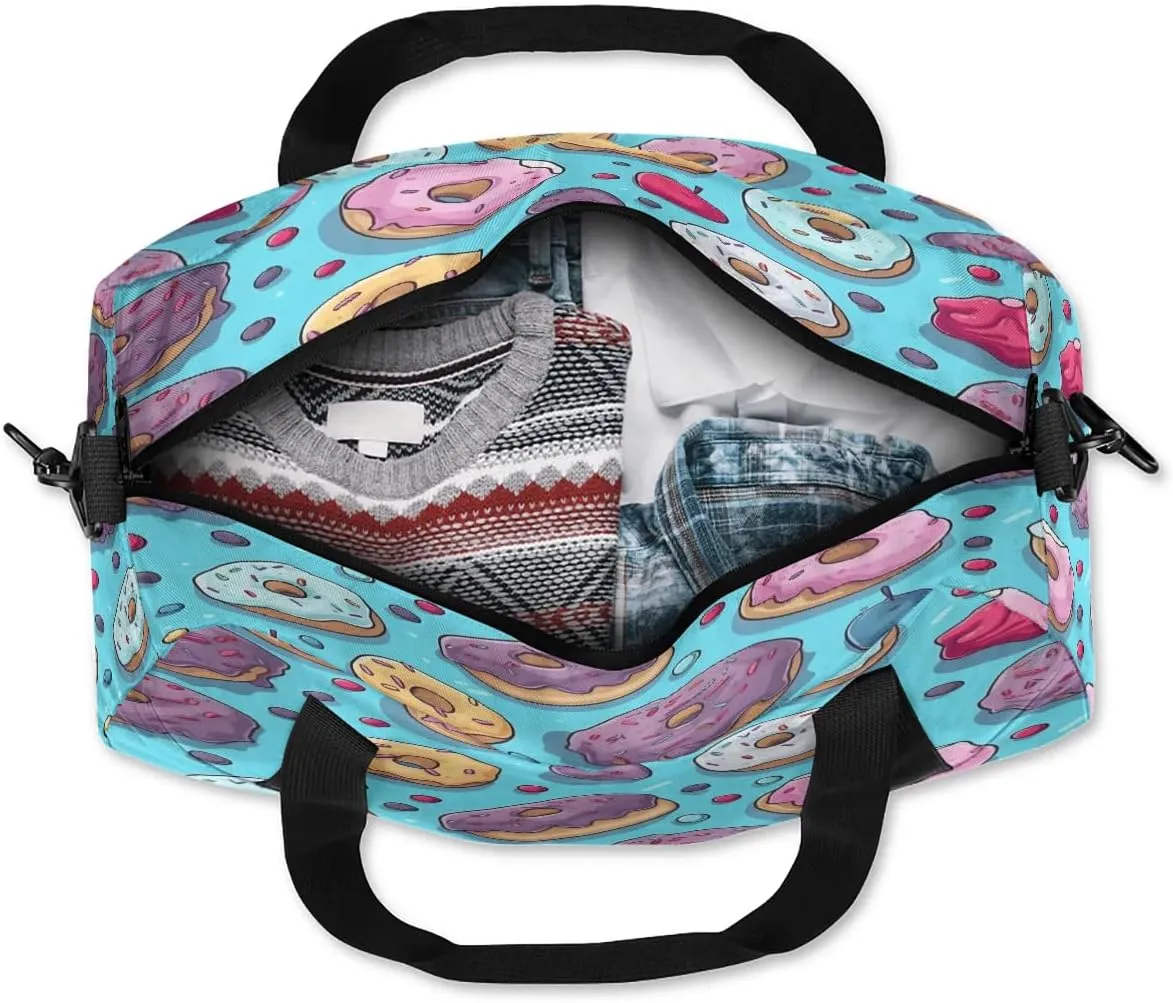 Sport Duffel Bag Delicious Donut Kids Gym Bag Weekender Overnight Bags for Boys Girls Teens Carry On Workout Travel Bag