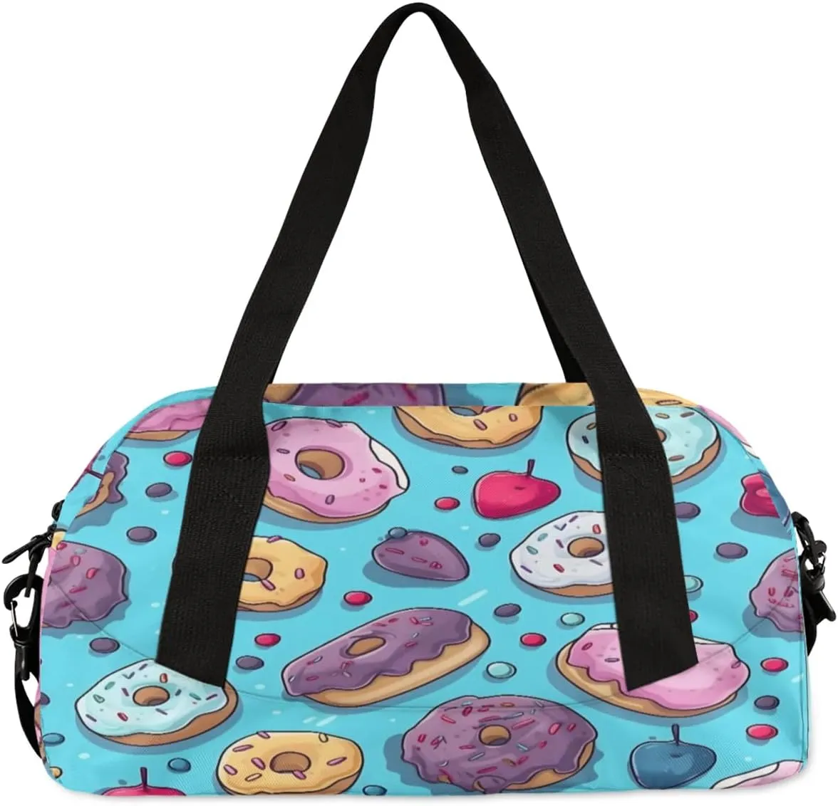 Sport Duffel Bag Delicious Donut Kids Gym Bag Weekender Overnight Bags for Boys Girls Teens Carry On Workout Travel Bag
