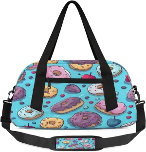Sport Duffel Bag Delicious Donut Kids Gym Bag Weekender Overnight Bags for Boys Girls Teens Carry On Workout Travel Bag
