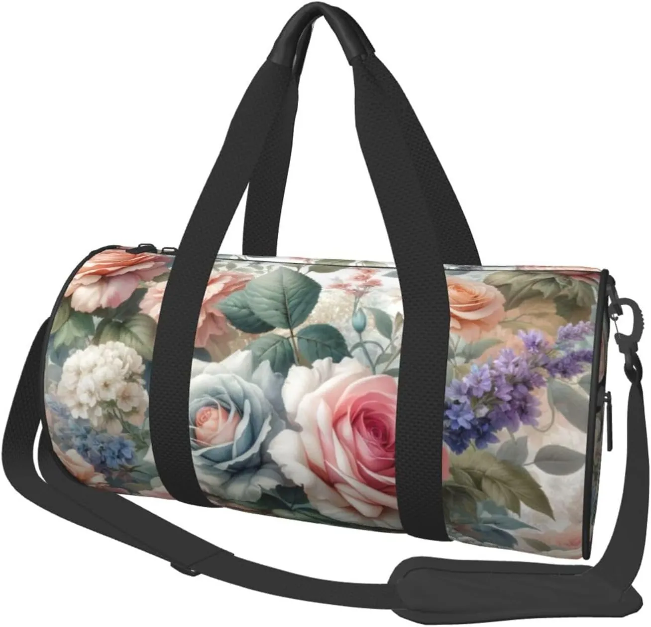 Sports Duffel Bag Romantic-Flower-Garden Foldable Travel Tote Bag Weekender Sleepover Carry On Bag