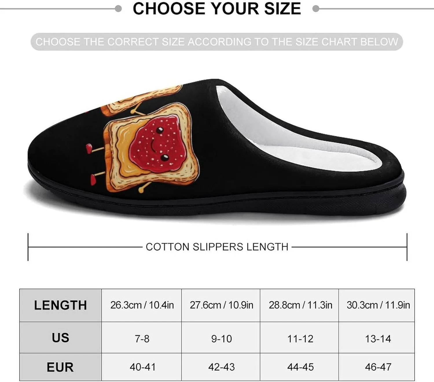 Spread Peanut Butter & Jelly Men's Memory Foam Slippers Comfort Closed Toe Slip On House Shoes Indoor