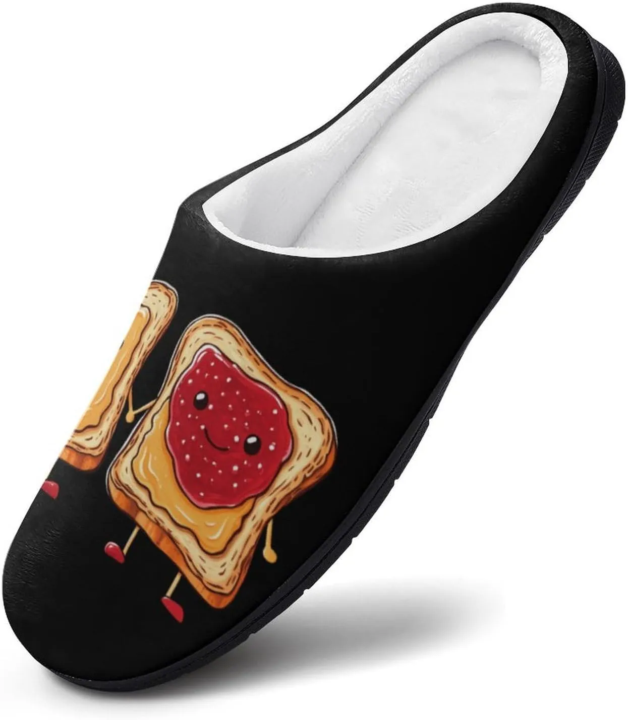Spread Peanut Butter & Jelly Men's Memory Foam Slippers Comfort Closed Toe Slip On House Shoes Indoor