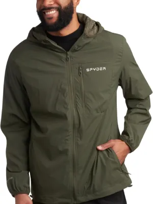 Spyder Mens Rain Jacket - Wind & Water Resistant Hooded Lightweight Rain Coats for Travel and Golf (Sizes: S-L)