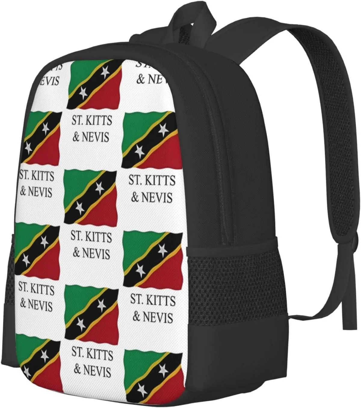 St Kitts Nevis flag Travel Backpack Casual Backpacks 15 Inch Laptop Back Pack Lightweight Rucksack Outdoor Sport Daypack Large Bags for Working Camping Hiking