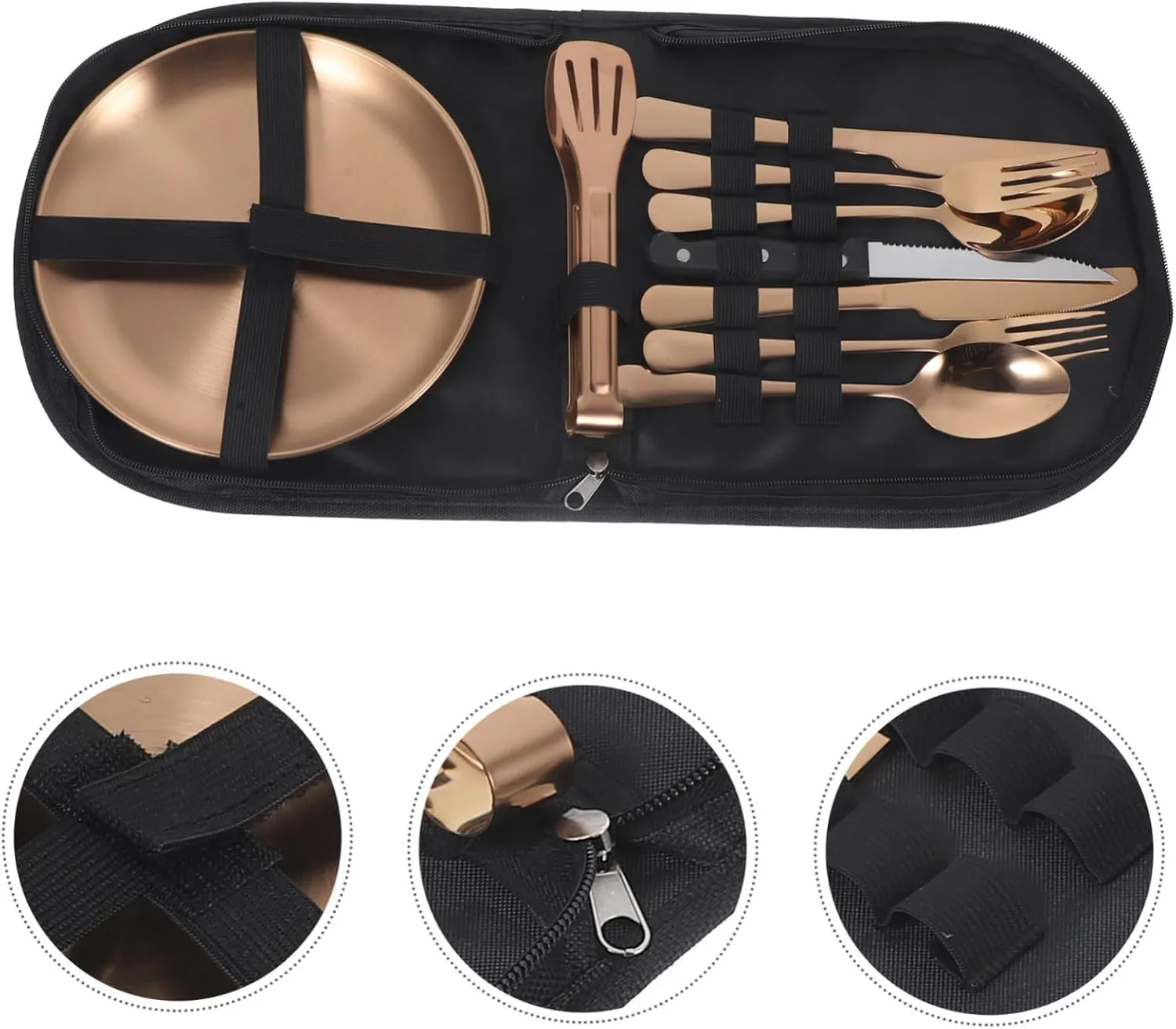 Stainless Steel Outdoor Serving Utensils Set Camping Cutlery Organizer Multi-function Eating Tools Portable Dinner Accessory Elegance for Outdoor Meals