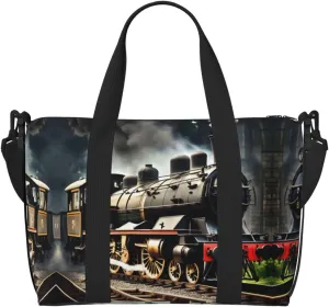 Steam Locomotive Train Duffel Bags for Traveling - Lightweight Personal Item Travel Bags, Gym Bags for Men and Women