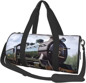 Steam Locomotive Train Duffle Bag for Women Men Personal Item Travel Bag Canvas Weekender Overnight Bag Lightweight Sports Tote Gym Bag Carry On Luggage Bag