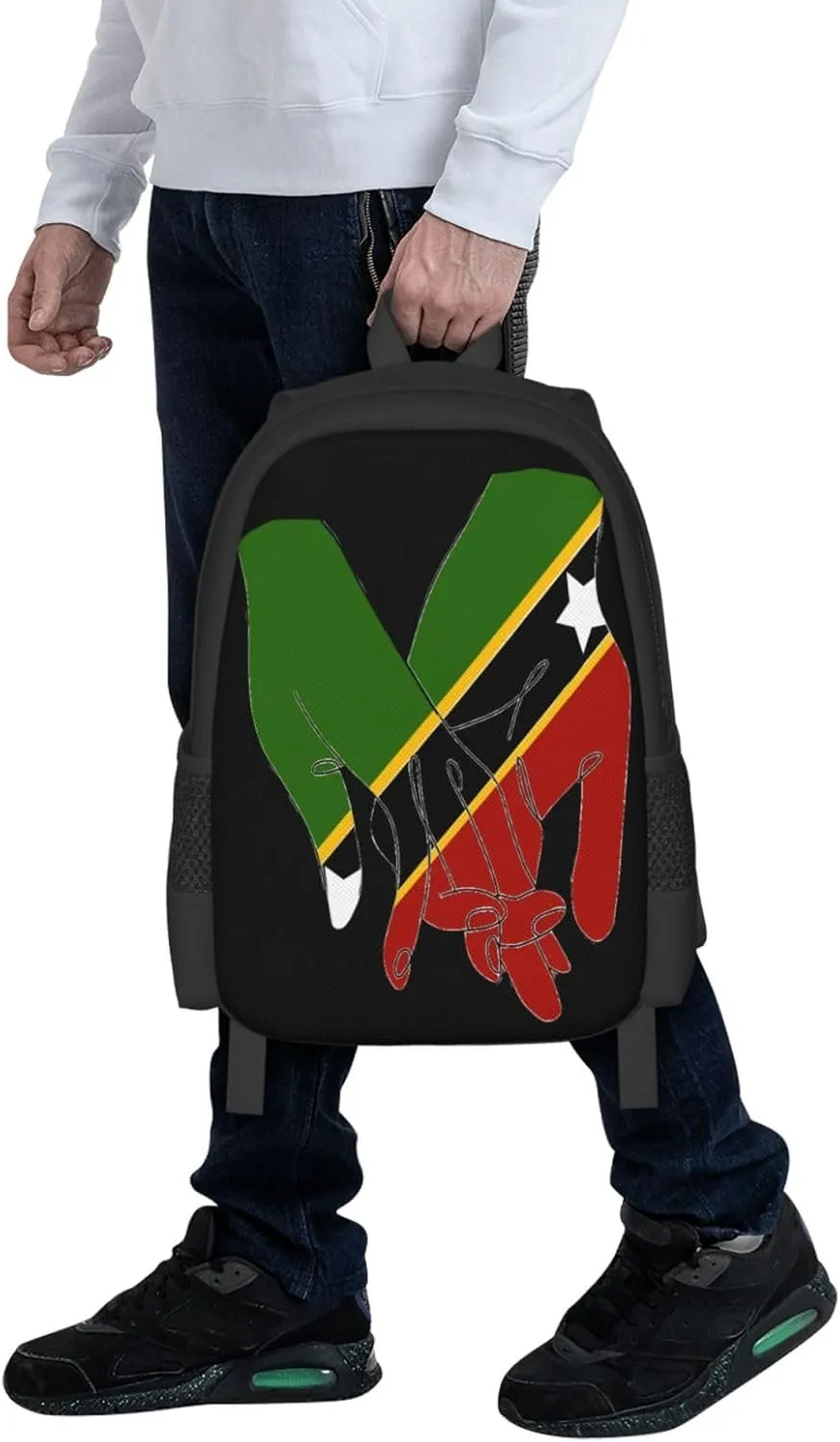 St.Kitts United Flag Travel Backpack Casual Backpacks 15 Inch Laptop Back Pack Lightweight Rucksack Outdoor Sport Daypack Large Bags for Working Camping Hiking