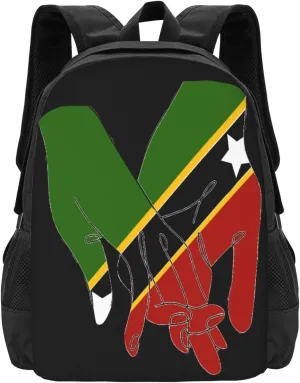 St.Kitts United Flag Travel Backpack Casual Backpacks 15 Inch Laptop Back Pack Lightweight Rucksack Outdoor Sport Daypack Large Bags for Working Camping Hiking