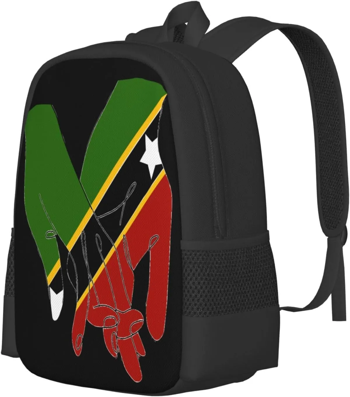 St.Kitts United Flag Travel Backpack Casual Backpacks 15 Inch Laptop Back Pack Lightweight Rucksack Outdoor Sport Daypack Large Bags for Working Camping Hiking