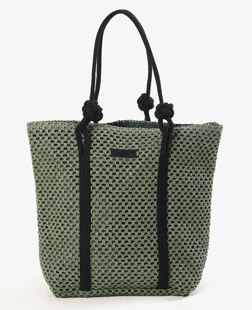Straw Tote Handbag for Women Simple Satchel Handbag with Knot Strap Summer Vacation Hobo Bag Large Sling Shoulder Bag