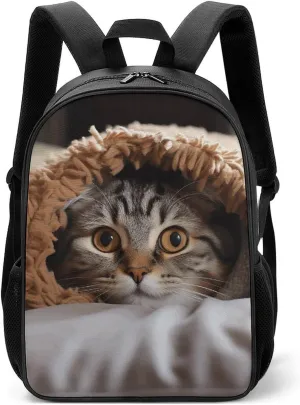 Stylish Backpack, Cat Under Blanket Print Durable Backpack Travel Backpack Hiking Backpack Ergonomic Backpack Comfortable Backpack