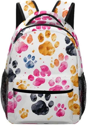 Stylish Backpack, Colorful Dog Paws Print Durable Backpack Travel Backpack Hiking Backpack Ergonomic Backpack Comfortable Backpack