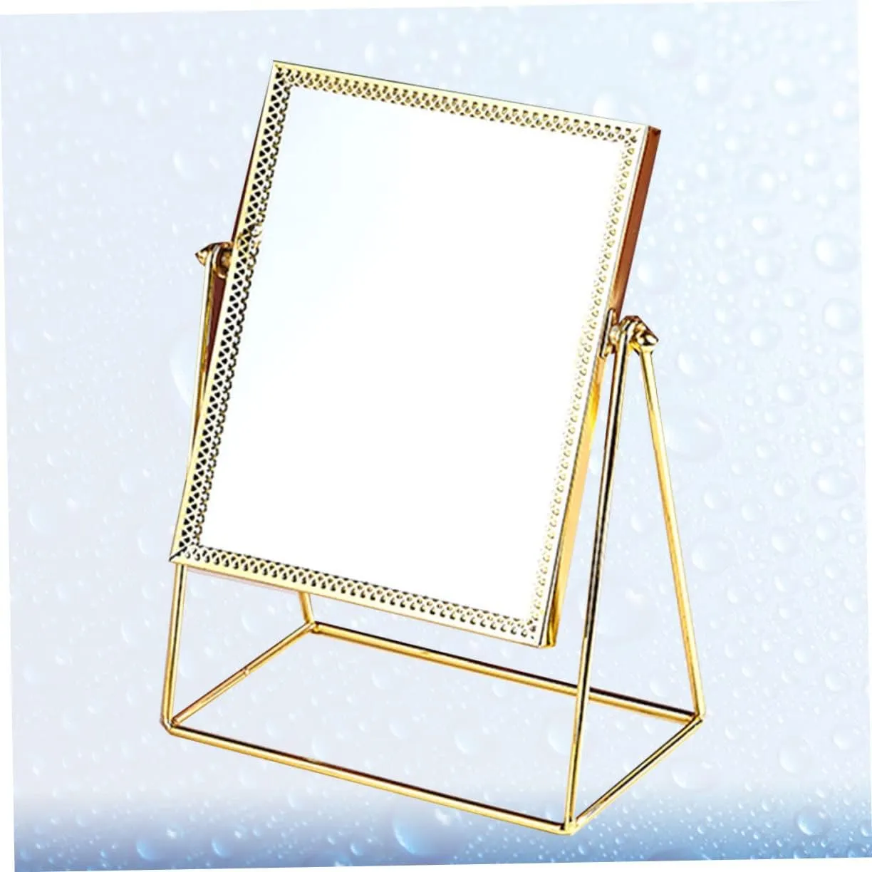 Stylish Desk Mirror Decor Square Flower Lace Makeup Mirror Large Glass Area