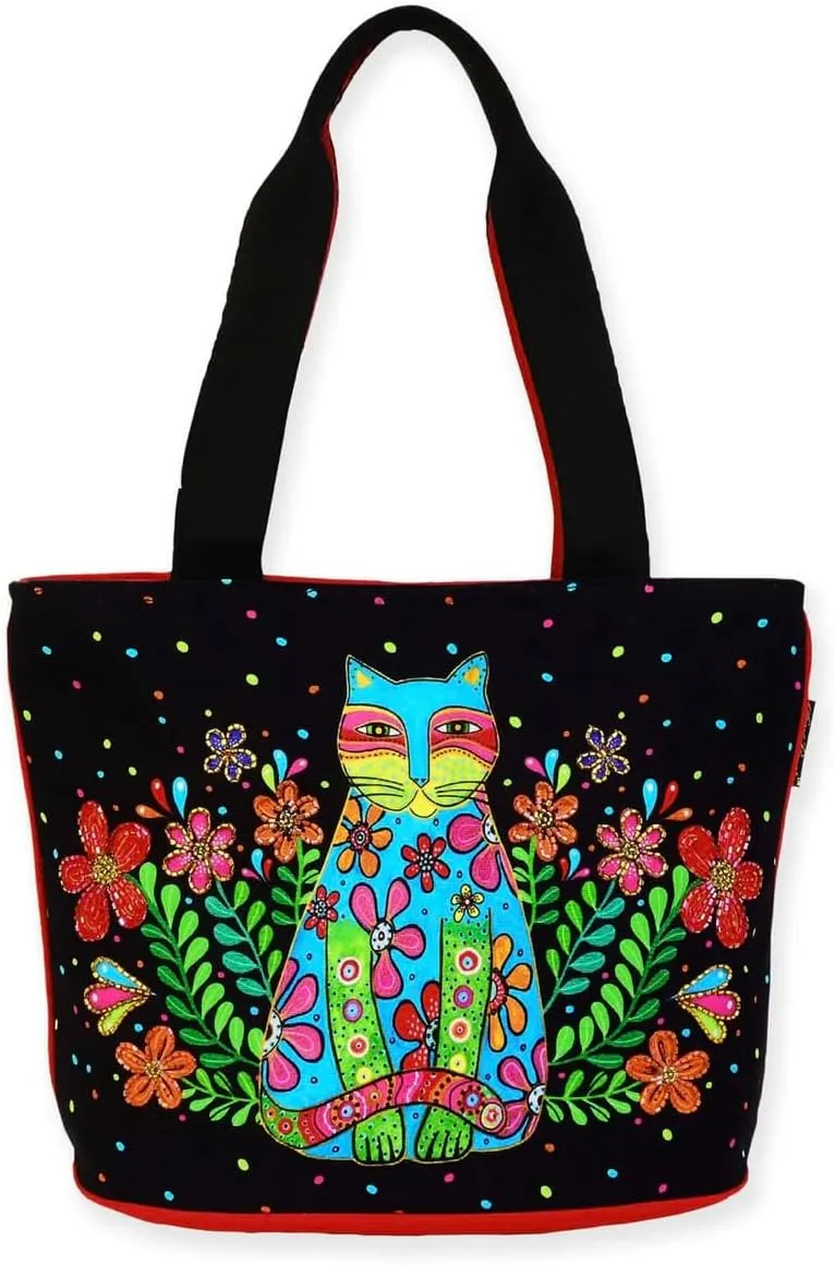 Sun'N'Sand Laurel Burch Kaleidoscope Kat Medium Tote, Cotton/poly, 13* x 6.25* x 10*, Women's, Cat Lovers