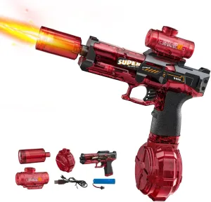 Super Electric Water Gun, Automatic Squirt Gun with Long Range, Red