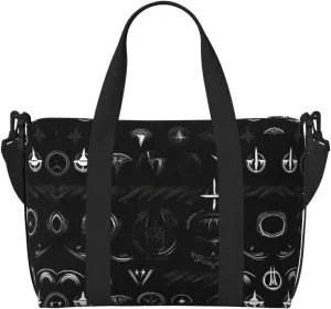 Supernatural Symbols Black print Versatile Personal Item Travel Bags for Women - Spacious Duffel Bags for Traveling, Gym Bags for Men