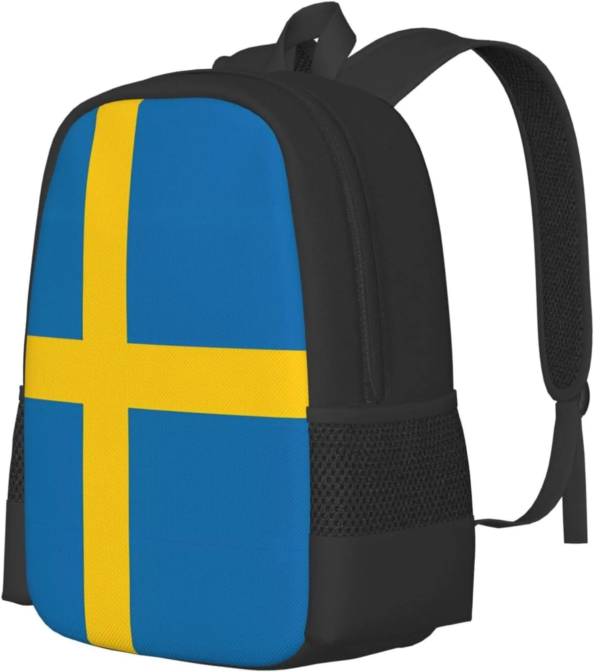 Swedish Sweden Flag Travel Backpack Casual Backpacks 15 Inch Laptop Back Pack Lightweight Rucksack Outdoor Sport Daypack Large Bags for Working Camping Hiking