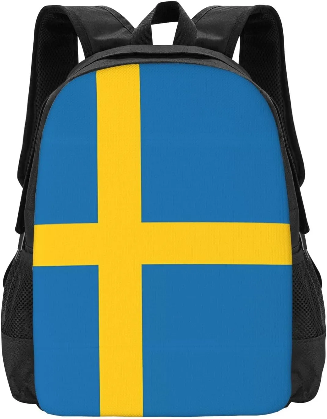 Swedish Sweden Flag Travel Backpack Casual Backpacks 15 Inch Laptop Back Pack Lightweight Rucksack Outdoor Sport Daypack Large Bags for Working Camping Hiking