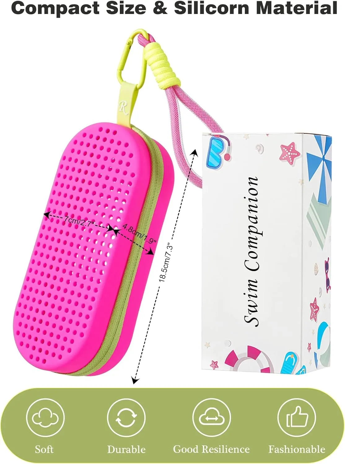 Swim Goggle Case For Swimming Goggles, Protective Cases for Goggles with Clip